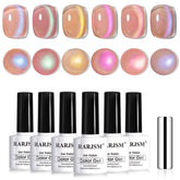 RARJSM Aurora œil-de-chat — ensemble de 6 vernis gel scintillants offrant un effet multidimensionnel.
