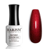 RARJSM Chameleon vernis gel noir-rouge sur ongles, couleur changeante et brillante
