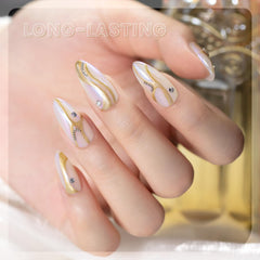 RARJSM effet miroir chrome or bronze, gel ongles pour un look chic.