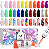 RARJSM Gel Art Ongles – palette 24 couleurs pour designs variés et précis