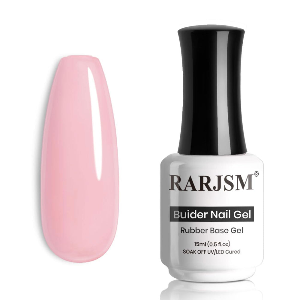 RARJSM Gel Base Caoutchouc Rose Teinte Peau : bouteille 15 ml pour une application lisse.