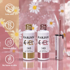 RARJSM gel liner chrome or, look métallique doré pour motifs éclatants sur les ongles.