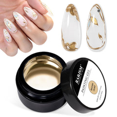 Vernis gel métallique bronze doré RARJSM sur bouteille, effet miroir