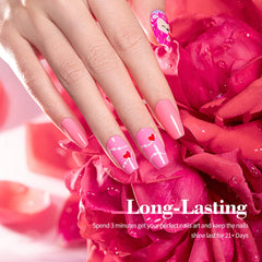 Vernis gel RARJSM rose glitter fini scintillant et durable