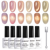 Bouteilles RARJSM Cat Eye montrant l’effet doré scintillant pour différentes teintes