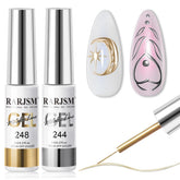 RARJSM gel liner metallique argent – reflet lumineux pour une manucure chic