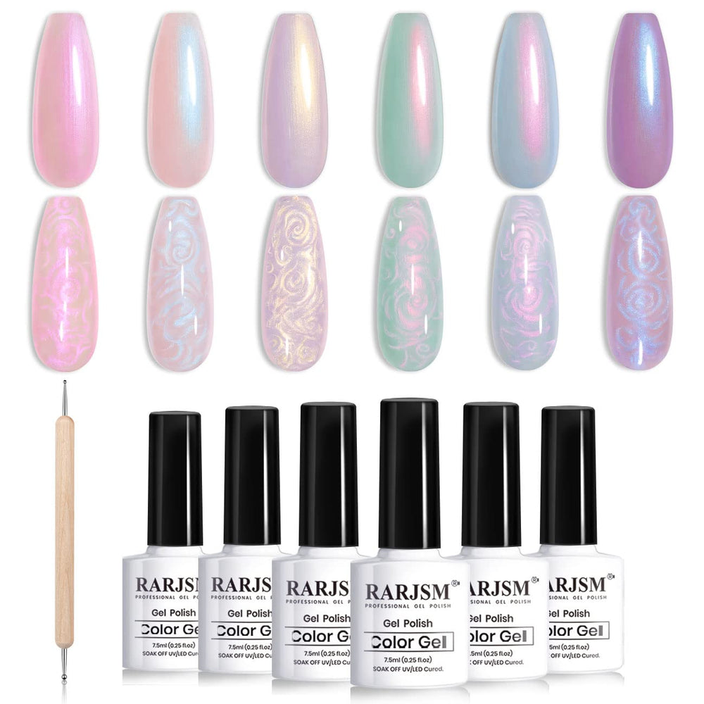 RARJSM Pearl Gel Rose-Beige nacré pour une manucure élégante et durable.