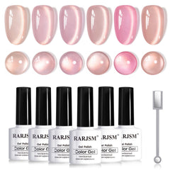Vernis Gel Cat Eye Champagne Or RARJSM, teinte lumineuse et longue tenue