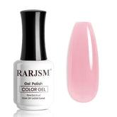Vernis Gel Nude Jelly de RARJSM, bouteille rose barbe-a-papa pour une manucure naturelle durable