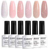 RARJSM Vernis Gel Nude Paillettes Arc-en-Ciel, effet irisé lumineux et durable.