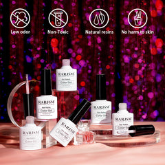 RARJSM Vernis Gel Nude Paillettes Rose Pale, look délicat et brillant.