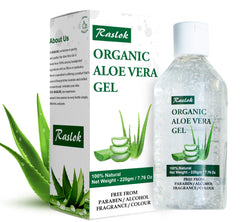 Raslok Gel d'Aloe Vera dans une bouteille, hydratation naturelle pour visage et cheveux.