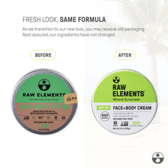 Application crème solaire Raw Elements sur mains et visage, protection naturelle au quotidien