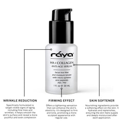 RAYA HA + Sérum anti-rides : réduit visiblement les ridules sans irritation.