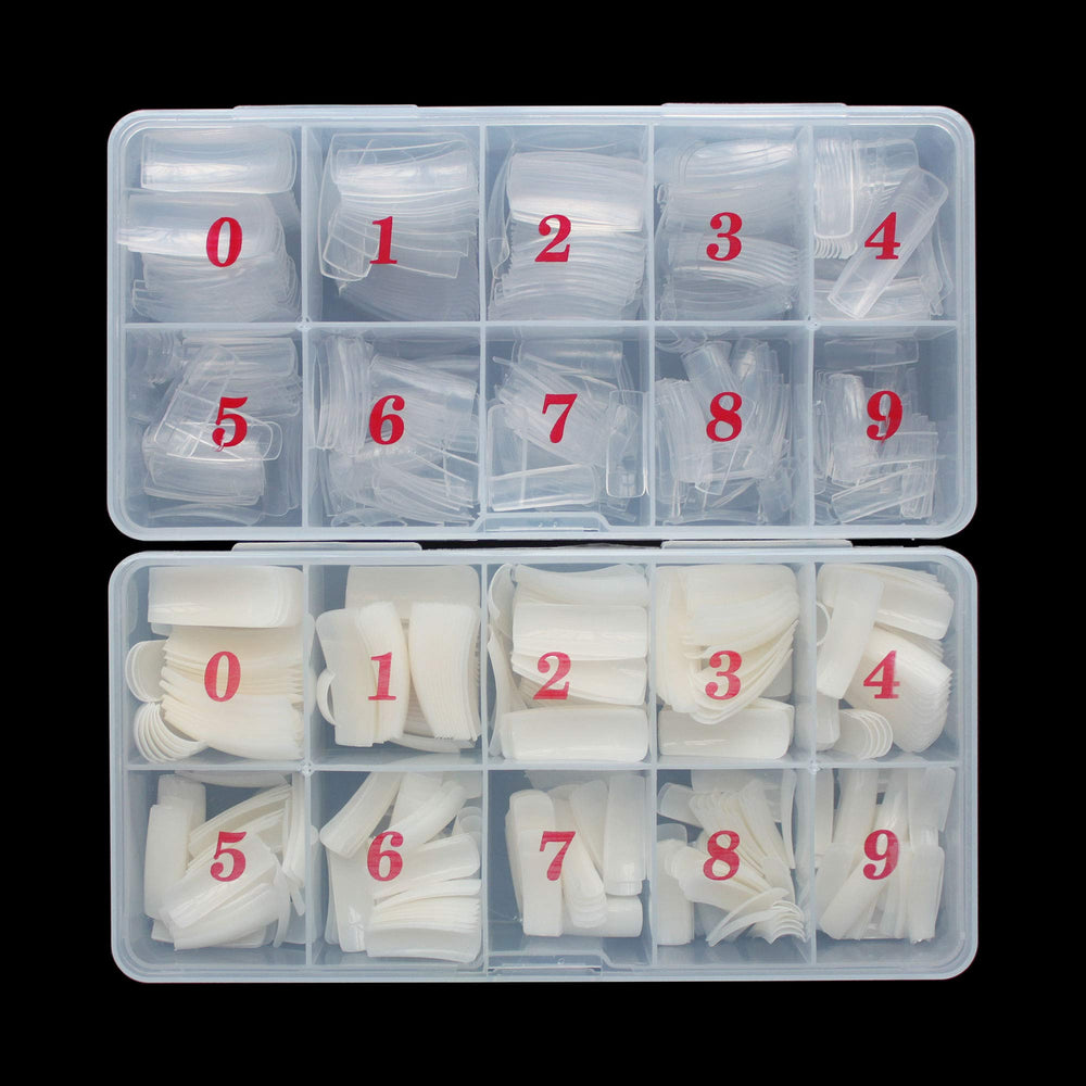 RayanWay demi-ongles acryliques clair naturel pour manucure rapide.