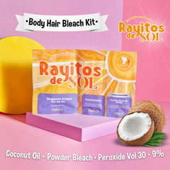 Huile de coco Rayitos de Sol protégeant et nourrissant la peau pendant la décoloration.