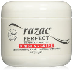 Razac crème de finition pour perms, flacon 113 g, texture soyeuse et légère.