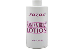 Razac lotion mains et corps; texture légère, hydratation rapide et parfum rafraîchissant.