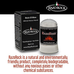 RazoRock Stick d'alun peut servir de tonique visage pour peau grasse.