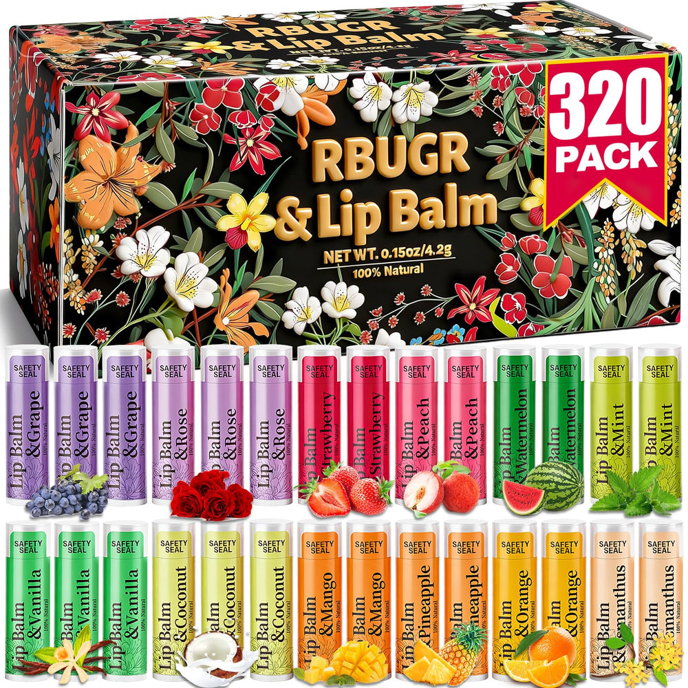 RBUGR Baume Lèvres coffret 12 saveurs, hydratation pratique et cadeau idéal.