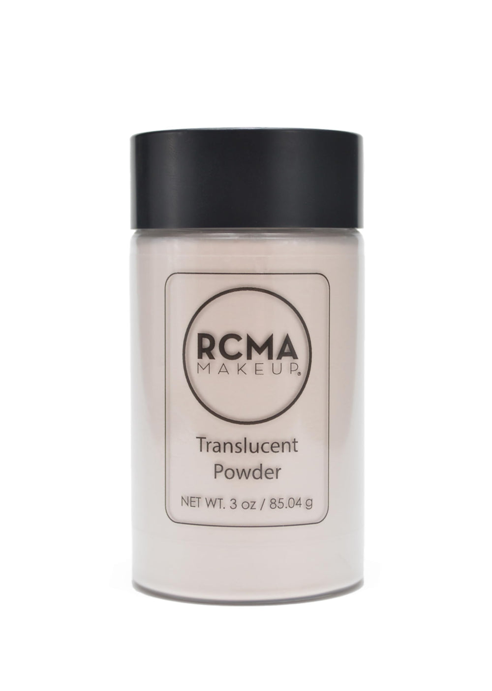 RCMA poudre libre translucide avec houppette, texture légère pour fini mat durable.