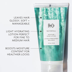 R+Co Waterfall appliqué sur cheveux fins pour douceur et brillance naturelle