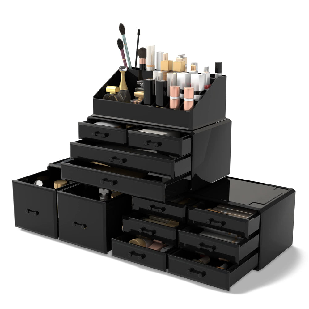 READAEER Organisateur maquillage 12 tiroirs, accès rapide et rangement élégant.