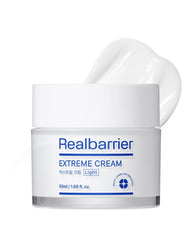 Real Barrier Extreme Cream Light, bouteille présentée; soin quotidien léger pour peau sensible.