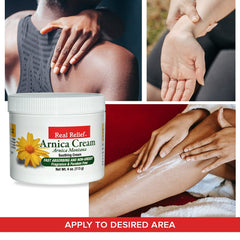 Real Relief Crème Arnica, ingrédients de qualité garantissant un soin sûr.
