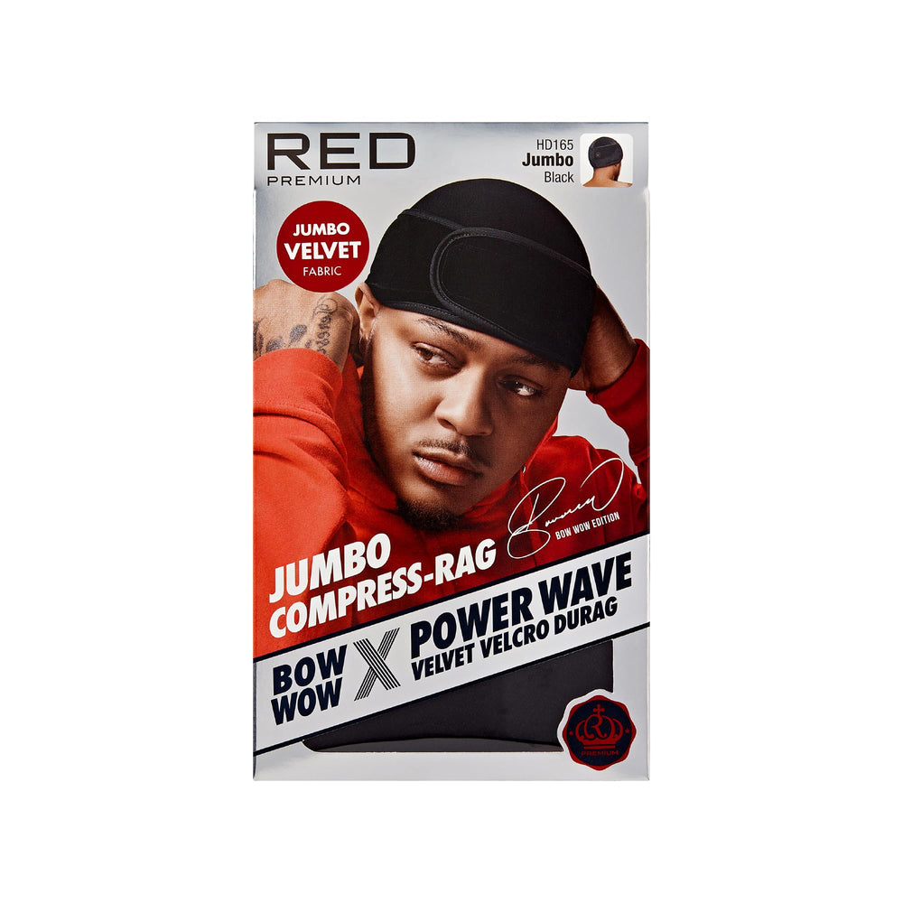 Durag Red by Kiss Bow Wow design sans cape offrant un ajustement confortable.