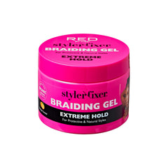 Red by Kiss Braiding Gel – bouteille, tenue fiable et brillance élevée.