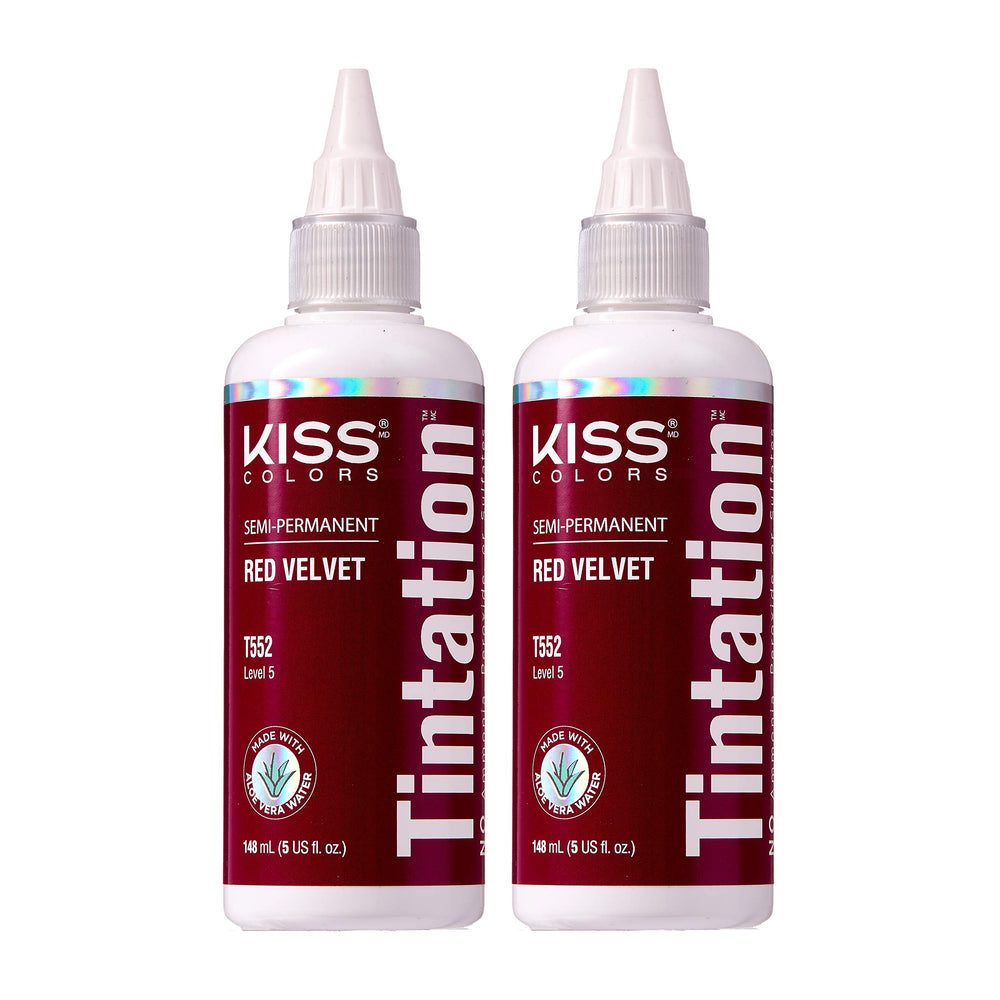 Red by Kiss Tintation – bouteille et application faciles pour une couleur vive.