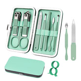 RedFlow ensemble manicure 8 en 1 vert, kit pratique pour voyages et soins quotidiens