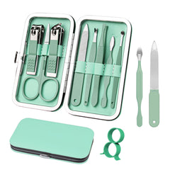 RedFlow ensemble manicure 8 en 1 vert, kit pratique pour voyages et soins quotidiens
