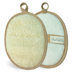 ReedChacha Luffa naturel, côté gommage double-face pour exfolier en douceur.
