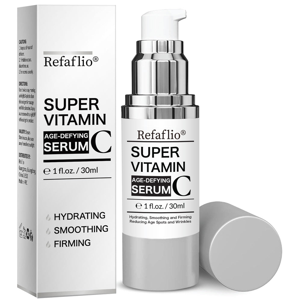 Refaflio Sérum Vitamine C: bouteille citron 30 ml, hydratation et éclat.