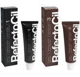 Refectocil creme-teinture noire, emballage clair pour une application precise.