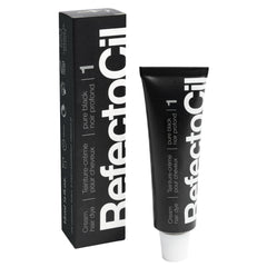 Refectocil creme-teinture noire, tube prêt à l'emploi pour une couleur durable.