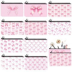 Pochette maquillage Reginary avec nœud rose, idéale pour organiser vos produits.