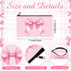 Pochette maquillage Reginary au nœud rose, pratique et élégante pour le voyage.