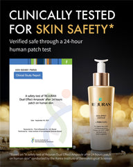 REJURAN Dual Effect Ampoule: texture-serum fluide, absorption rapide et douceur cutanée