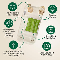 Wrap en coton biologique ajustable RejuveNaturals jusqu'à 52 pouces.