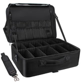 Relavel coffret maquillage extralarge: intérieur organisé pour pinceaux et outils, rangement sûr en voyage.