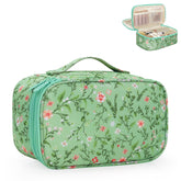 Relavel sac maquillage floral vert avant, rangement élégant pour vos essentiels en voyage.