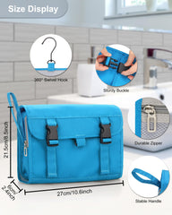Relavel sac toilette ouvert avec compartiments et fermetures éclair.