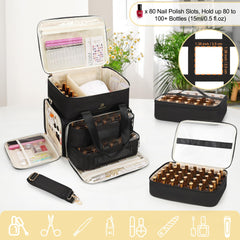 Relavel comprend deux sacs amovibles pour rangement flexible des vernis.
