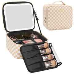 Relavel trousse maquillage avec miroir LED pour retouches en voyage