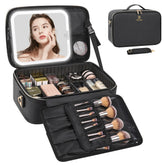 Relavel coffret maquillage avec miroir LED pour voyage pratique