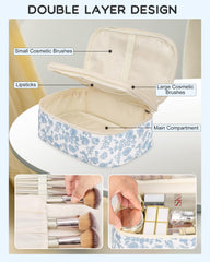 Relavel trousse maquillage separation elastiques, rangement rapide des pinceaux et outils