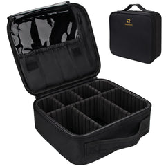 Relavel trousse maquillage de voyage, vue extérieure noire, rangement pratique pour le nécessaire en déplacement.
